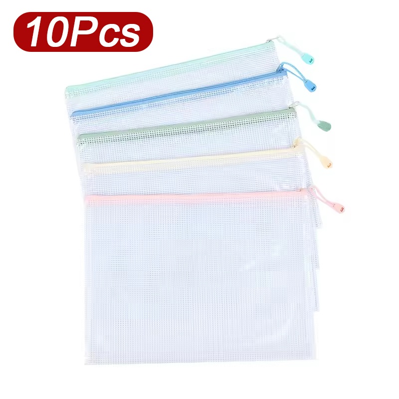 Document Organizer Folder - 5-30 Buah Tas Jaring Resleting Dokumen,