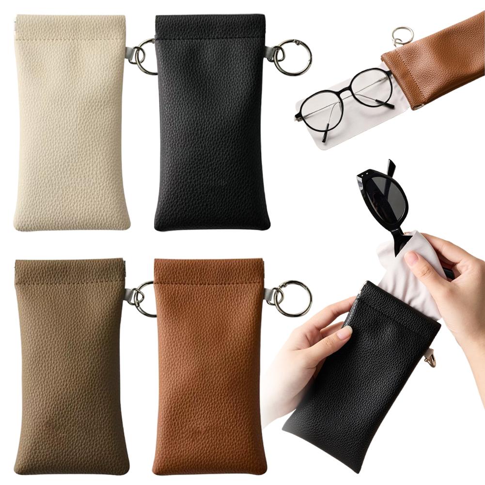 Travel Accessories Pouch For Women - Kantong Kacamata Hitam dengan Gantungan Kunci,