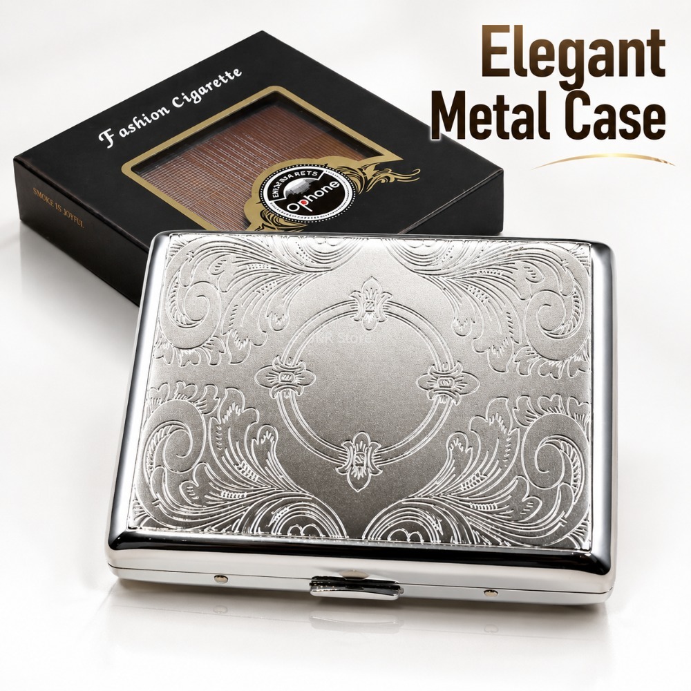 Travel Accessories Us - Kotak Rokok Stainless Steel Berembos, Tempat