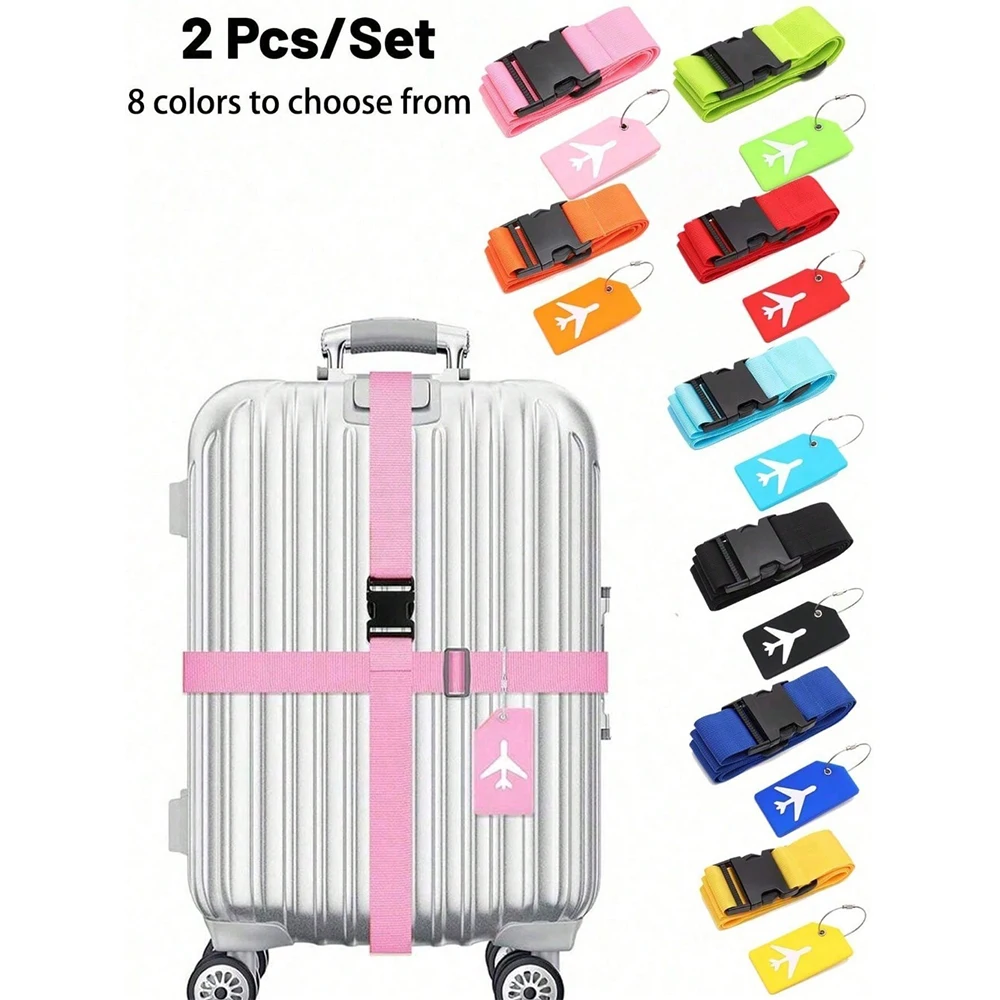 Travel Accessories Unique - Set Tali Pengikat Koper dengan Label