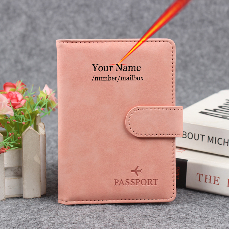 Travel Accessories Rfid - Penutup paspor tombol magnetik, dompet perjalanan