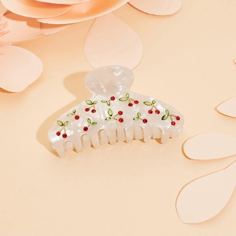 Travel Accessories Luxury - 1 buah jepit rambut ceri, berhiaskan