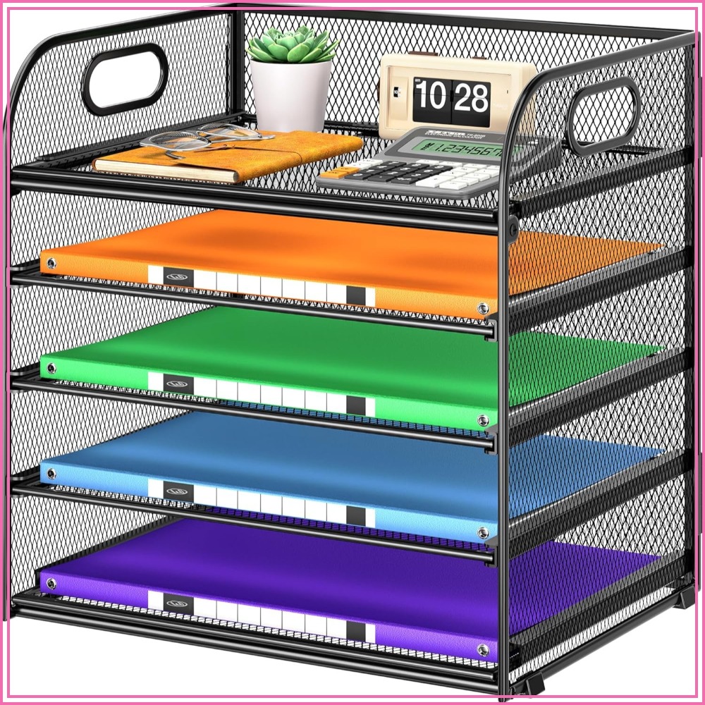 Document Organizer Folder - Organizer Kertas Jaring 5 Tingkat dengan