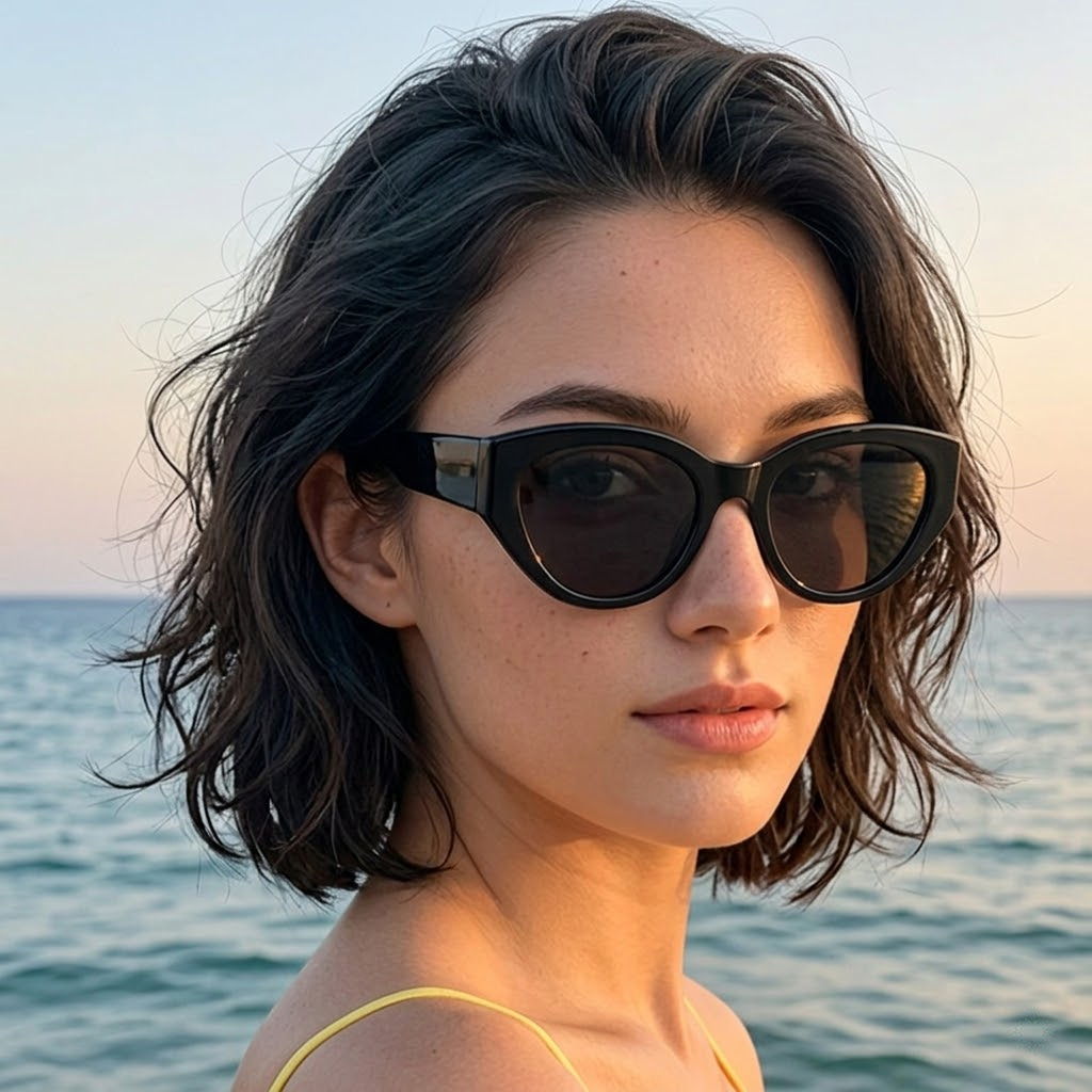 Travel Accessories Luxury - Kacamata Hitam Terpolarisasi Cat-Eye Klasik Pria