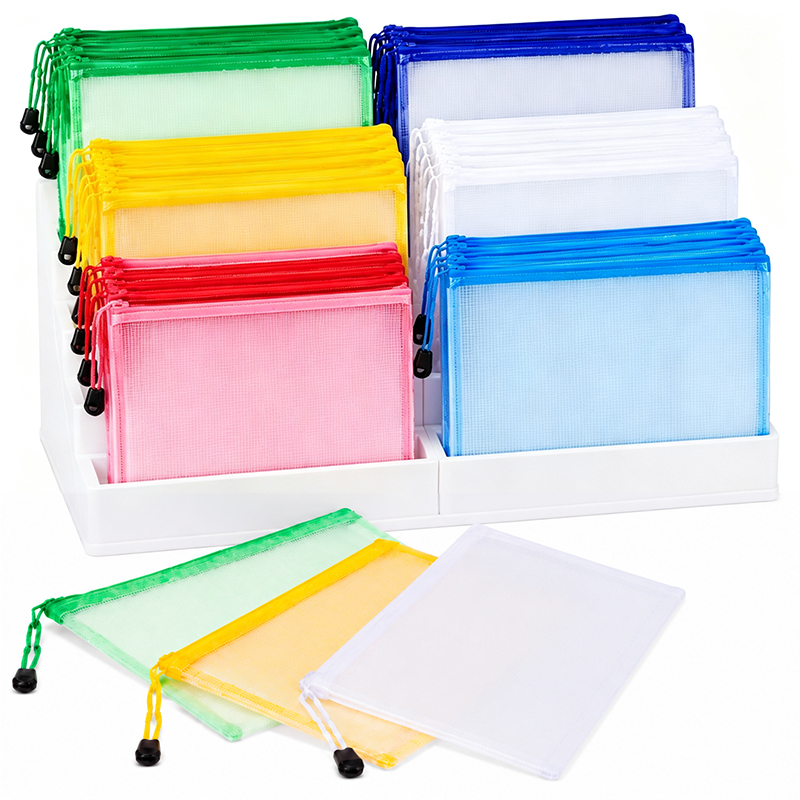 Document Organizer Folder - 5/20 Buah Tas Kantong Ritsleting Jaring