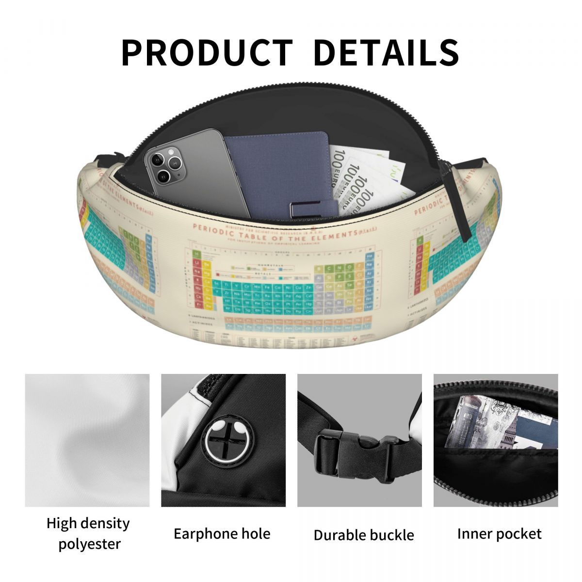 Tas Pinggang Tabel Periodik El - Travel Accessories Pouch For Women ulasan dan harga