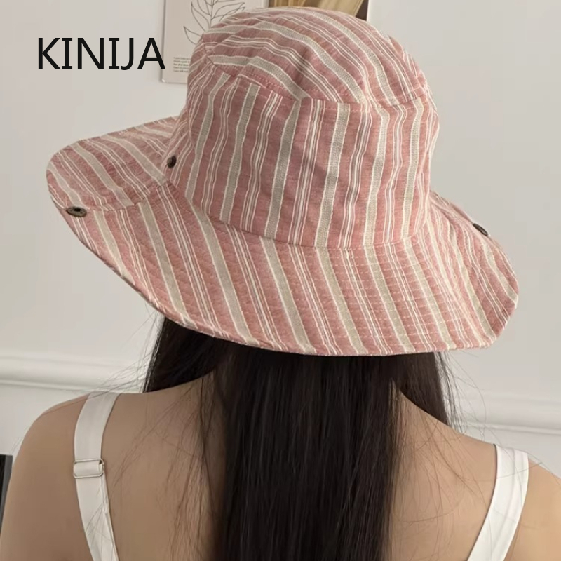 Topi Bucket Bergaris Sederhana - Travel Accessories Kmart ulasan dan harga