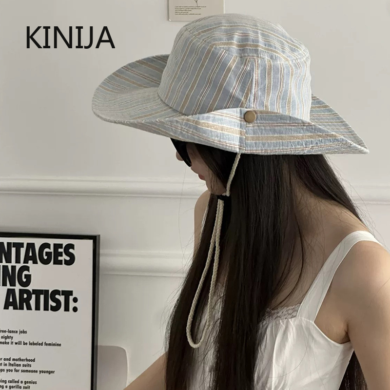 Topi Bucket Bergaris Sederhana - Travel Accessories Kmart ulasan dan harga