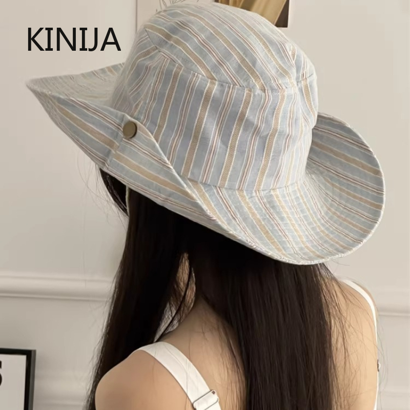 Topi Bucket Bergaris Sederhana - Travel Accessories Kmart ulasan dan harga