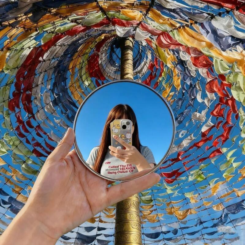 Cermin Selfie Genggam Portabel - Travel Video Accessories ulasan dan harga
