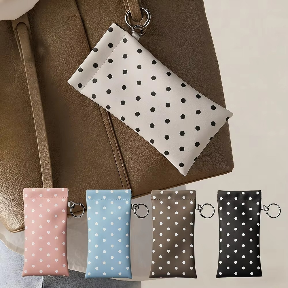 Kantong Kacamata Polka Dot den - Travel Accessories Pouch For Women ulasan dan harga