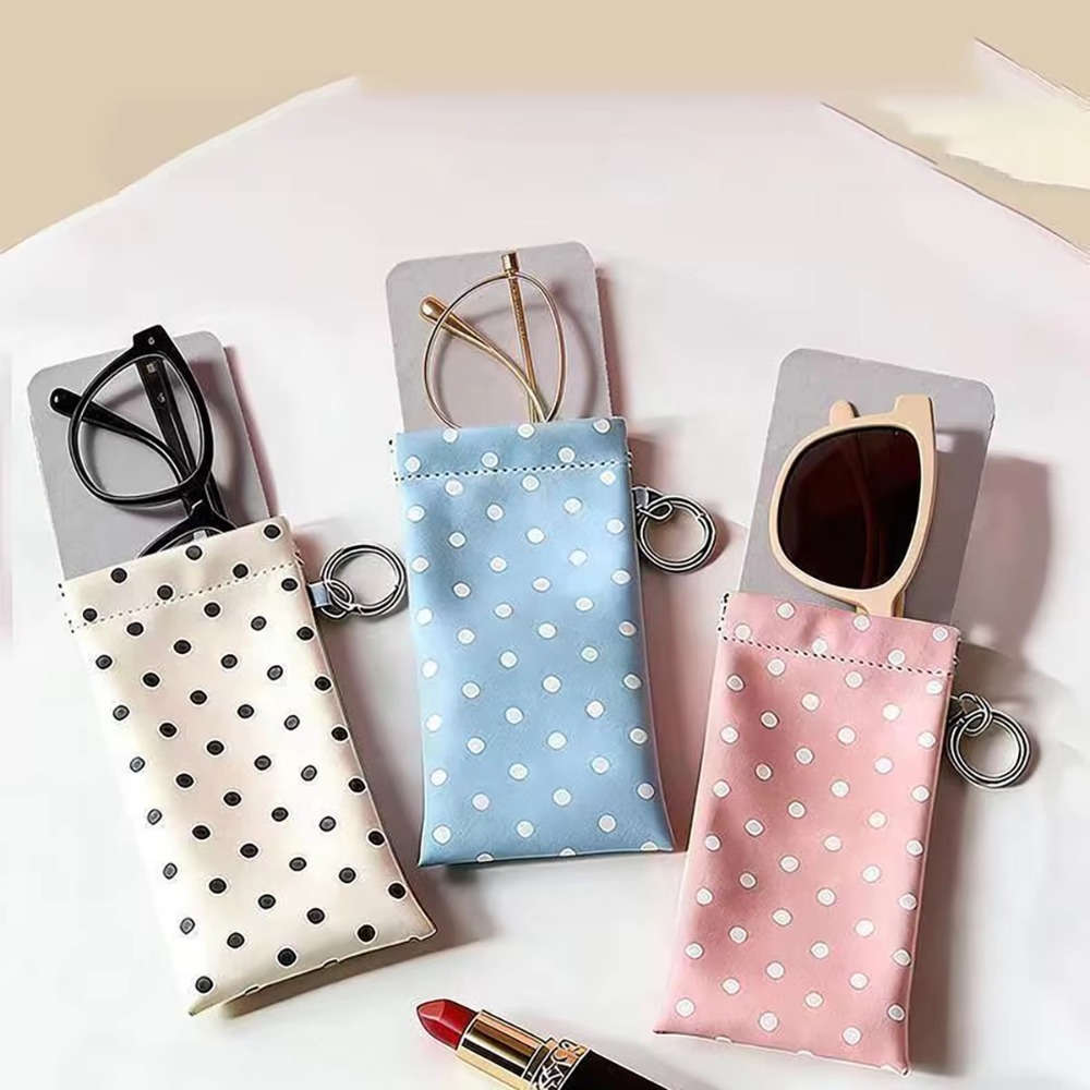 Kantong Kacamata Polka Dot den - Travel Accessories Pouch For Women ulasan dan harga