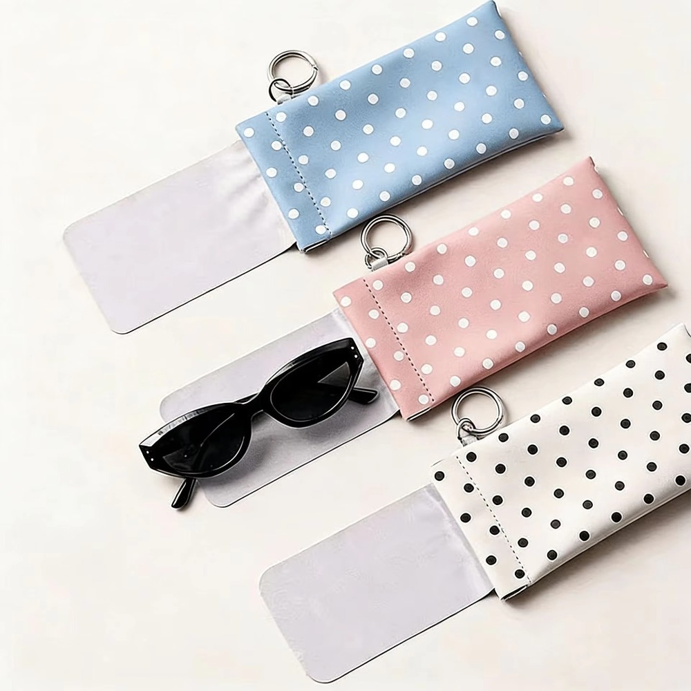 Kantong Kacamata Polka Dot den - Travel Accessories Pouch For Women ulasan dan harga